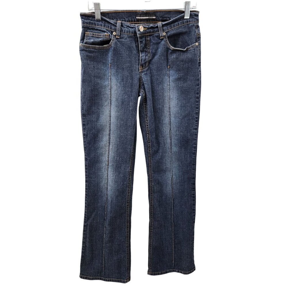 Vintage Bebe Jeans Womens Size 31 Blue Straight Leg Low Rise Y2K Front Seam USA